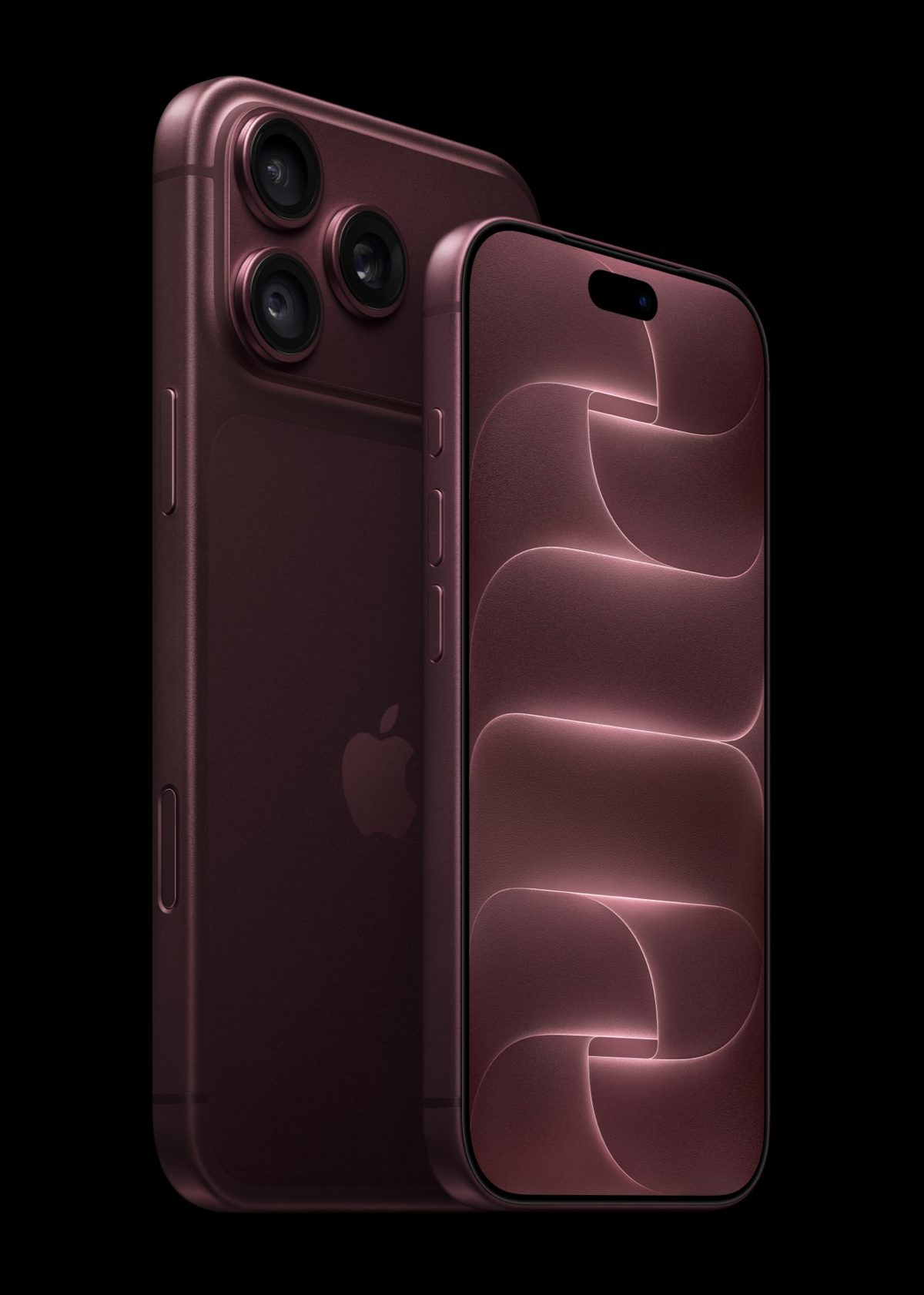 iPhone 18 Pro in burgundy, front and back